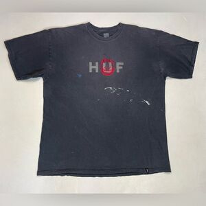 HUF Spitfire Graphic Embroidered Logo T-shirt Men XL Short Sleeve